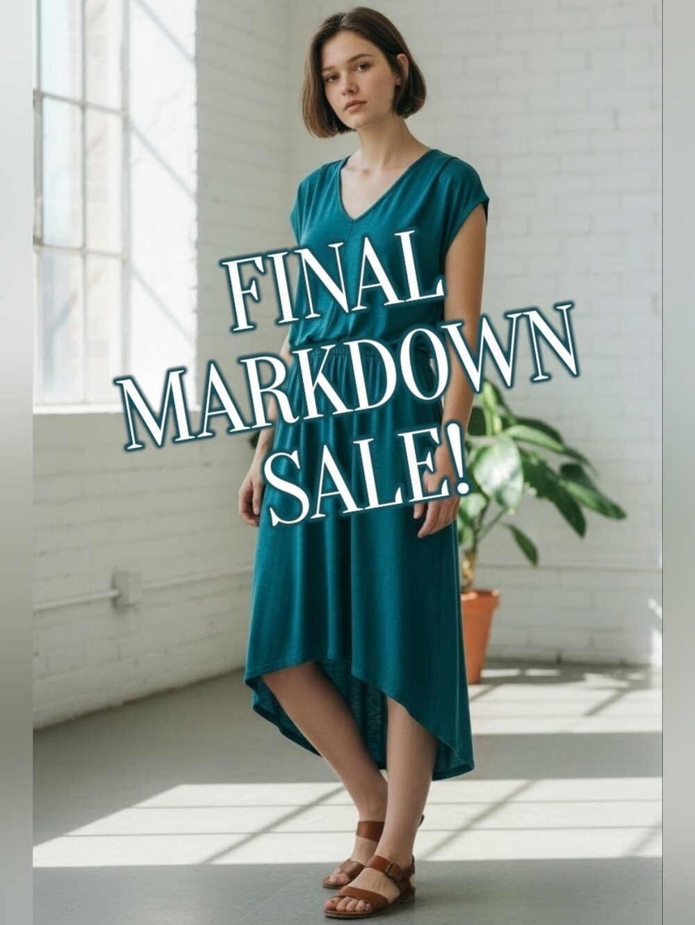 MASSIMO Teal High Low Dress - Size XXL - Picture 1 of 5